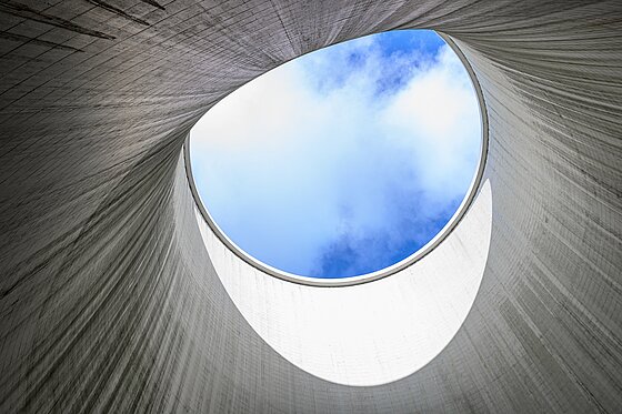 Blick vom Kühlturm innen Blick vom Kühlturm innen